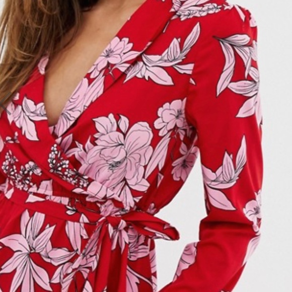 Floral Red and Pink Blouse Top from ASOS - Picture 2 of 4